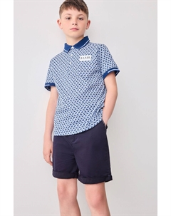 Рубашка поло из 100% хлопка с принтом, синий Baker by ted baker