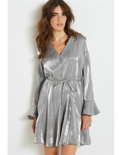Платье-блузка FLUTTER SLEEVE MINI, цвет silver metallic Next