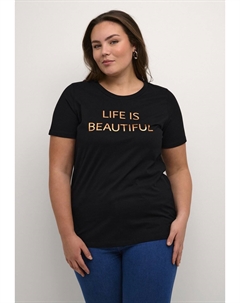 Футболка с принтом TIVA, цвет black copper text print Kaffe curve