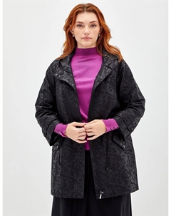 Жаккардовый короткий тренч черный Kyr