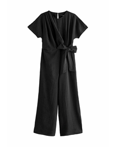 Комбинезон PETITE FIT TIE WAIST DETAIL, черный Next