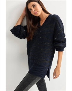 Свитер в полоску под зебру с изображением животных и пайетками, синий Next