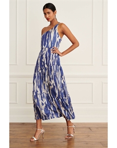 Платье на одно плечо из присборенной ткани, синий Next