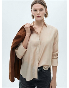 Атласная рубашка большого размера contra, бежевый Mango
