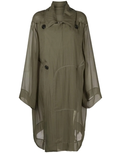 Шелковый тренч, зеленый Rick owens