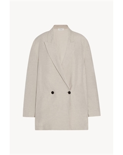 Пиджак Nat из шелка и льна, серый The row