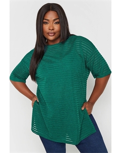 Структурированная футболка, зеленый Yours curve