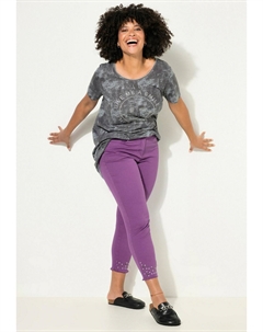 Джинсы облегающего кроя 7/8- VERZIERTER FRANSENSAUM 5-POCKET, темно-фиолетовый Angel of style