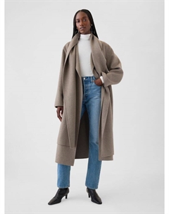 Шерстяное пальто, коричневый Gap