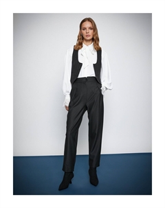 Melis Ağazat X - плиссированные брюки-морковки с высокой талией, черный Koton