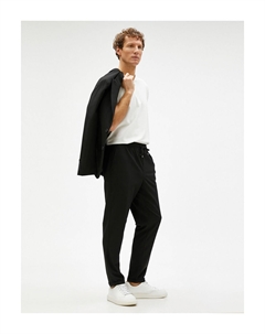 Базовые тканые брюки с кружевной талией и карманами, черный Koton