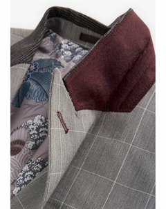 Пиджак SLIM FIT TRIMMED CHECK, коричневый Next