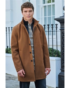 Пальто без рукавов со встроенным воротником и широким воротником, коричневый Next