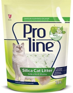 Силикагелевый наполнитель для кошачьего туалета, с ароматом яблока (7,6 л) Proline