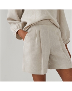 Шорты с вытачками изо льна произведено во Франции бежевый Laredoute