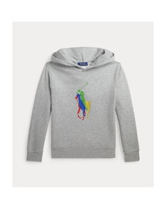 Свитшот с капюшоном Big Pony из мольтона серый Laredoute