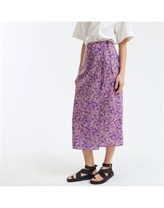 Длинная юбка с цветочным принтом и имитацией запаха  фиолетовый La redoute collections