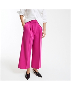 Брюки укороченные широкие с вытачками розовый La redoute collections