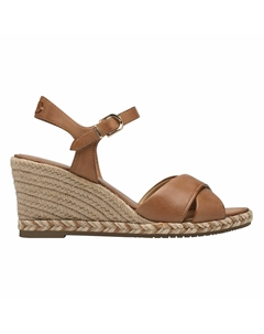 Босоножки из кожи на танкетке сверхмягкие каштановый Tamaris