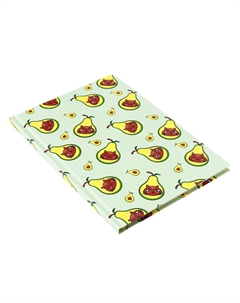 Колледж-тетрадь в твердой обложке 7бц, а5, 64 листа, авокато. паттерн зеленый, блок в клетку, глянцевая ламинация Calligrata