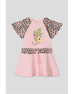 Платье хлопковое на кулиске с принтом Choupette