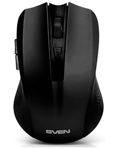 Беспроводная мышь Sven RX-350W (черная, 5+1кл., 600-1400DPI, SoftTouch) (SV-019570)