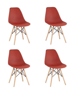 Стул Eames Style DSW терракотовый x4 (разборный каркас) Stool group