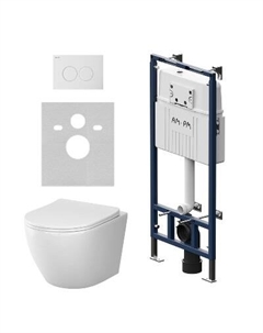 IS100101.801900 Инсталляция с подвесным унитазом Aquaspin, с сиденьем микролифт и клавишей Am.pm.