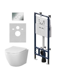 IS100151.801900 Инсталляция с подвесным унитазом Aquaspin, с сиденьем микролифт и клавишей Am.pm.