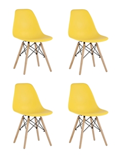 Стул Eames Style DSW желтый x4 (разборный каркас) Stool group