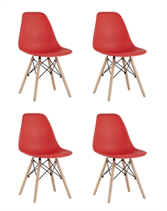 Стул Eames Style DSW красный x4 (разборный каркас) Stool group