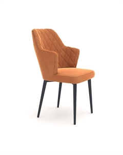 Стул с подлокотниками Hunt ромб, велюр Frost fox / чёрный конус Top concept