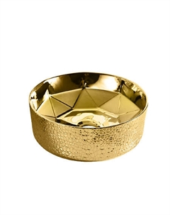 Умывальник накладной, круглый, золото брашированное, Point Феникс 41, PN43151GB