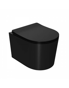 Унитаз подвесной Point Веста безободковый, черн мат сиденье дюропласт микролифт быстросъем PN41701BM