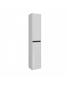 Пенал COMBI 35см подвесн/напольн, 2-х дв,открывание лев/прав, планки-Чёрный; корпус,фасад-Бел Lemark