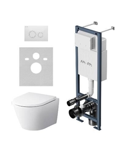 IS110101.741701 Инсталляция ErgoFit с подвесным унитазом FlashClean с сиденьем микролифт и клавишей Am.pm.