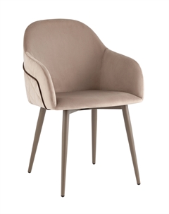 Стул Новел New велюр серо-коричневый, ножки бежево-серые Stool group