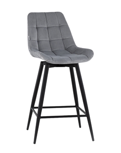 Стул полубарный Флекс с поворотным механизмом велюр велютто серый Stool group
