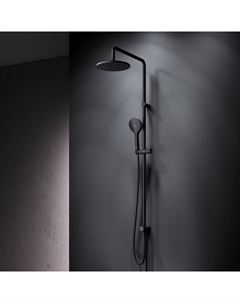 Душевая система AM.PM Gem F0790022 стойка с тропическим душем, черная Am.pm.