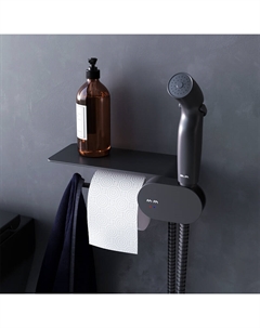 Гигиенический душ со смесителем Like F0202622 черный встраиваемый, полка, шланг 1500, держатель туалетной бумаги Am.pm.