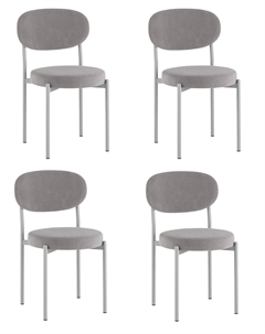 Стул Бриф SN велюр серый каркас светло-серый муар, 4шт./уп. Stool group