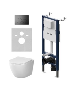 IS90138.801900 Инсталляция с подвесным унитзом Aquaspin с сиденьем микролифт и клавишей Am.pm.