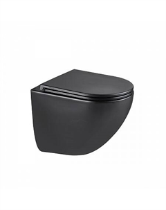 Унитаз Lemark GLAZER подвесной, безободковый, сиденье микролифт, смыв вихревой Торнадо 3.0,черн мат