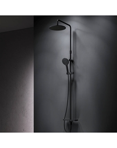 Душевая система AM.PM Like F0780222 стойка с тропическим душем, черная матовая Am.pm.