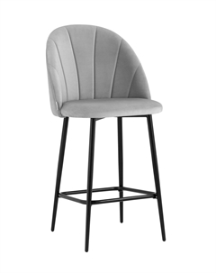 Стул полубарный Логан велюр светло-серый Stool group