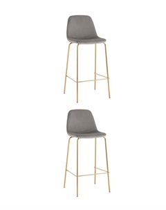 Стул барный Валенсия SN велюр серый золотые ножки 2 шт Stool group