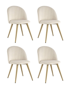 Стул Лион Страйпс велюр кремовый 4 шт Stool group