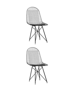 Стул обеденный Eiffel черный с черной подушкой 2 шт Stool group
