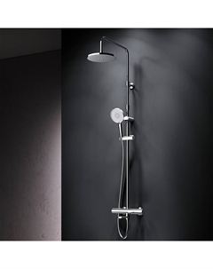Душевая система AM.PM X-Joy F0785A500 стойка с тропическим душем, термостатом, смесителем, изливом, хром Am.pm.