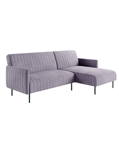 Baccara диван-кровать с шезлонгом, с подлокотниками, бархат серый 27 Top concept